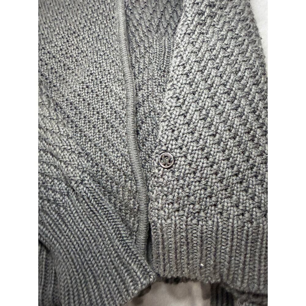 Lululemon Post Practice Cardi Dark Grey/Black Oversized Cardigan Sweater XS/S - Picture 3 of 6